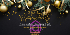 SV at Home flyer for holiday party featuring date and time of event