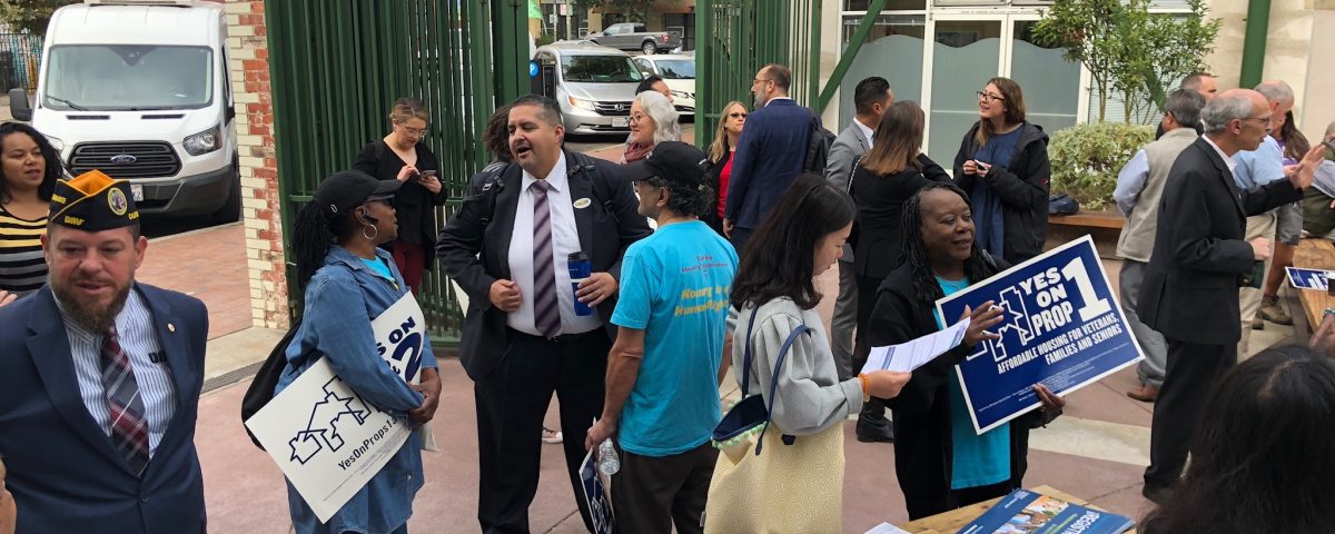 group of supporters at a political rally
