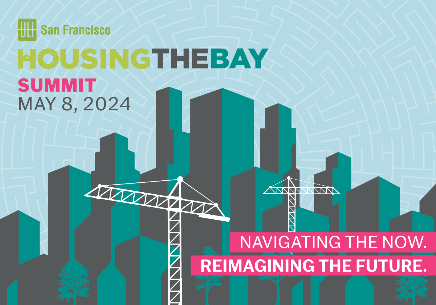 Housing the Bay graphic with silhouette of San Francisco behind event information