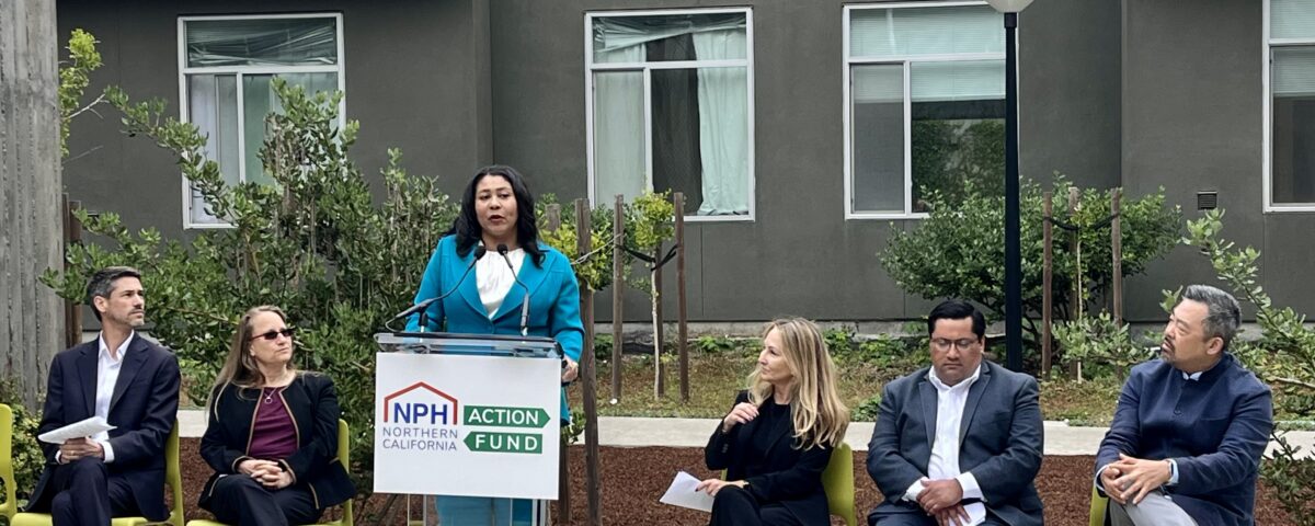 London Breed speaking at BAHA press conference