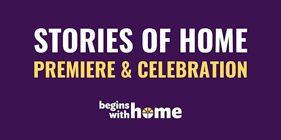 Stories of Home on written on purple background