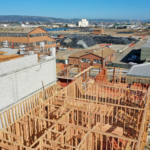 Development is seen along Clement Avenue from this drone view in Alameda, Calif., on Wednesday, March 23, 2022. The Alameda Marina is being revitalized and restored as The Launch is constructed. This project will include 360 units, including 49 affordable housing units. (Jane Tyska/Bay Area News Group)