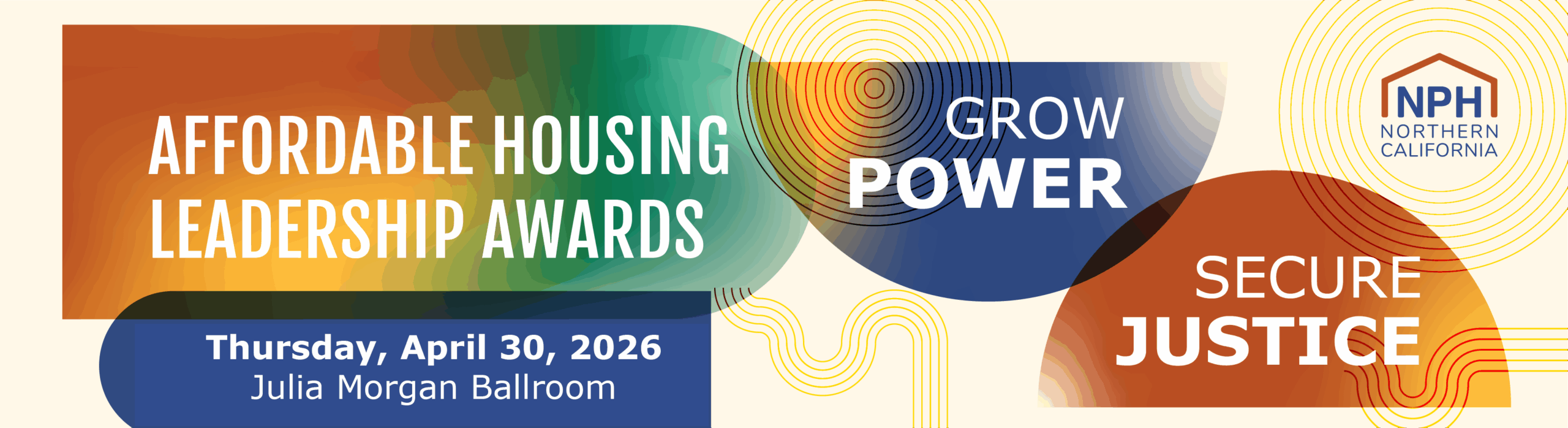 Awards banner featuring event details