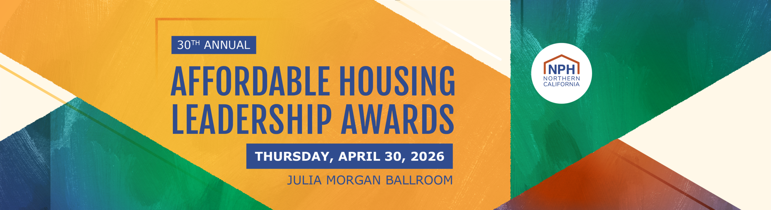 Awards banner featuring event details